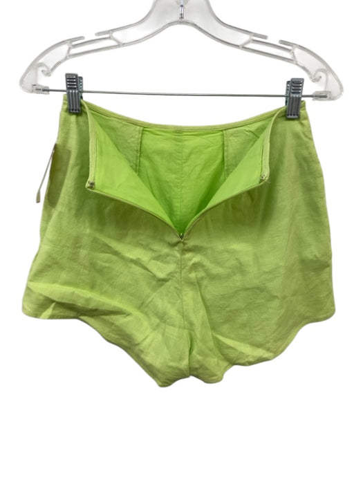 Cult Gaia Size 0 Lime Green Linen Floral Application GHW Sleeveless Short Set Lime Green / 0