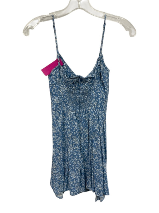 Reformation Size 0 Blue & White Print Floral Spaghetti Strap Dress Blue & White Print / 0