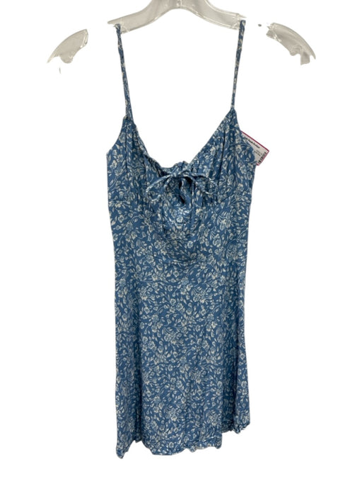 Reformation Size 0 Blue & White Print Floral Spaghetti Strap Dress Blue & White Print / 0
