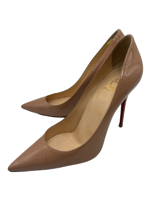 Christian Louboutin Shoe Size 40.5 Beige Leather Pointed Toe Patent Pumps Beige / 40.5