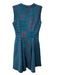 M Missoni Size 40 Blue Red Black Wool Blend Heathered Lace Detail Dress Blue Red Black / 40