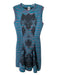 M Missoni Size 40 Blue Red Black Wool Blend Heathered Lace Detail Dress Blue Red Black / 40