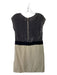 Fendi Size 42 Gray & Beige Viscose Blend Velvet Mixed Fabric Cap Sleeve Dress Gray & Beige / 42