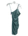 Ronny Kobo Size S Seafoam Green Polyester Suede Midi Ruched One Shoulder Dress Seafoam Green / S