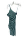 Ronny Kobo Size S Seafoam Green Polyester Suede Midi Ruched One Shoulder Dress Seafoam Green / S