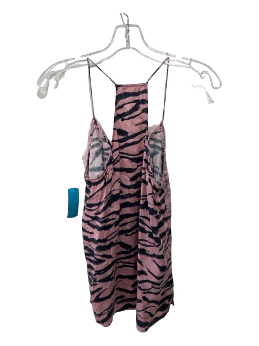 Cami NYC Size S Pink & gray Silk Animal Print Spaghetti Strap Lace Trim Slip Top Pink & gray / S