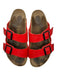 Birkenstock Shoe Size 39 Brown & Red Leather Cork Buckles Sandals Brown & Red / 39