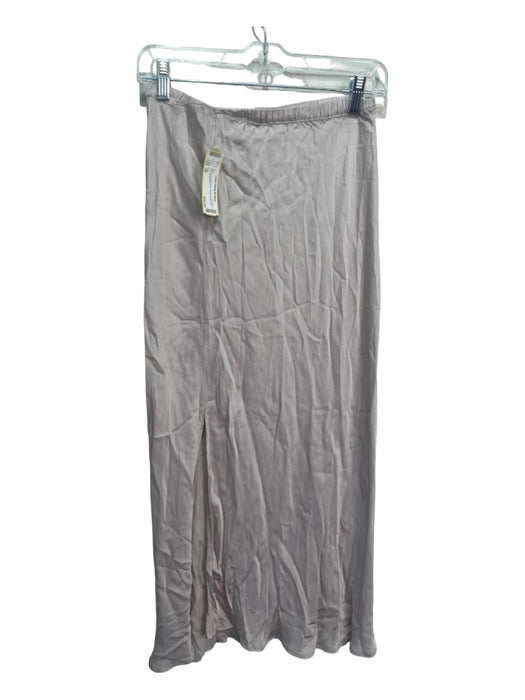 YFB Size XS Gray Viscose Blend Elastic Waist Midi Slip Skirt Gray / XS