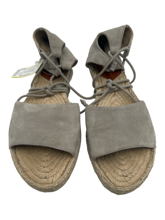 Diane Von Furstenberg Shoe Size 10 Gray & Tan Suede open toe Flat Espadrille Gray & Tan / 10