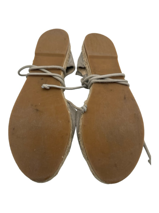 Diane Von Furstenberg Shoe Size 10 Gray & Tan Suede open toe Flat Espadrille Gray & Tan / 10