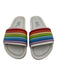 Melissa Shoe Size 8 White & Multi Rubber Open Toe & Heel Slide Rainbow Sandals White & Multi / 8