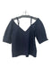 Derek Lam 10 Crosby Size 8 Navy Cotton V Neck & Back Short Sleeve Top Navy / 8