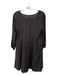 Z Supply Size XS Black Rayon Abstract V Neck Long Sleeve Below knee Dress Black / XS