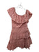 NBD Size XS Pink Cotton Eyelet Ruffle Mini Dress Pink / XS