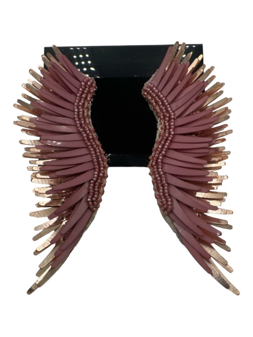 Mignonne Gavigan Pink & Rose Gold Beaded Fringe Layered Post Back Earrings Pink & Rose Gold