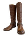 Frye Shoe Size 7 Brown Leather Upper Studded Harness Detail Back Zip Boots Brown / 7