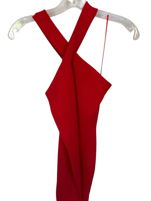 Sincerely Jules Size M Red Polyester Blend Maxi Cross Strap Back Slit Dress Red / M