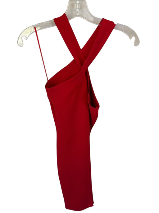 Sincerely Jules Size M Red Polyester Blend Maxi Cross Strap Back Slit Dress Red / M