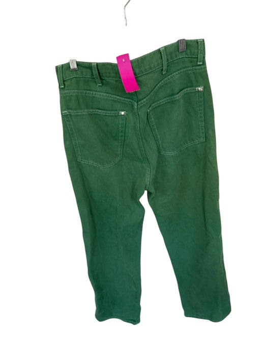 Reformation Size 29 Green Cotton & Tencel Straight Cut High Rise Jeans Green / 29