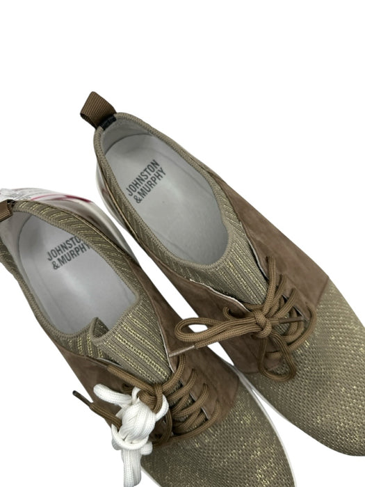 Johnston & Murphy Shoe Size 10 Brown & Gold Metallic lace up Suede Sneakers Brown & Gold / 10
