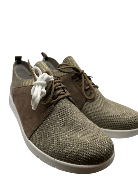 Johnston & Murphy Shoe Size 10 Brown & Gold Metallic lace up Suede Sneakers Brown & Gold / 10
