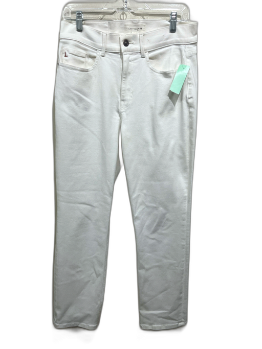 Lafayette 148 Size 29 White Cotton Blend Denim 5 Pocket Button & Zip Fly Jeans White / 29