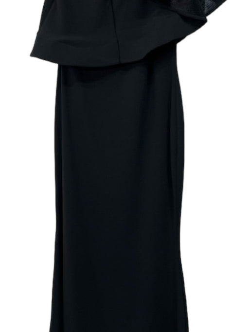 Lulus Size L Black Polyester Pop Over Floor Length One Shoulder Sleeveless Gown Black / L