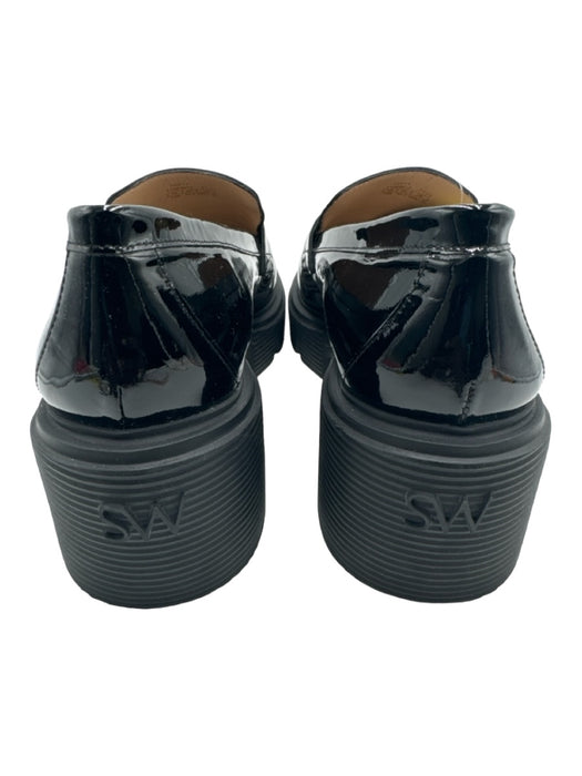 Stuart Weitzman Shoe Size 10 Black Patent Almond Toe Platform Lugsole Loafers Black / 10