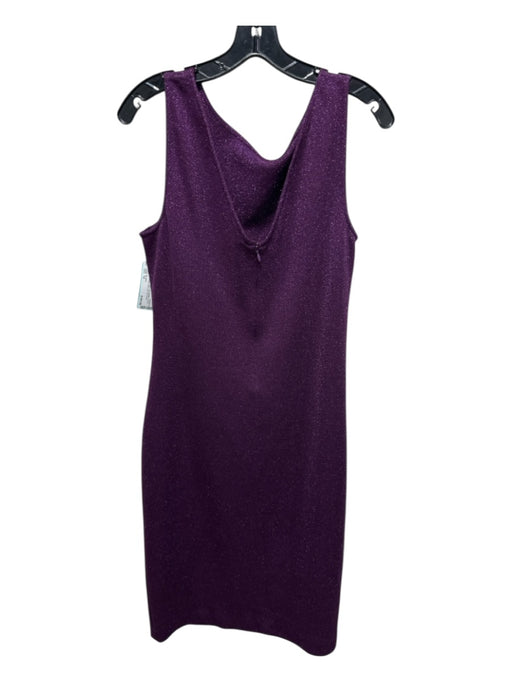 St. John Size 12 Purple No Fabric Tag Metallic Thread Sleeveless Back Zip Dress Purple / 12