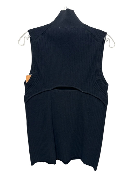 Proenza Schouler Size Large Black Viscose & Polyester Sleeveless Ribbed Top Black / Large