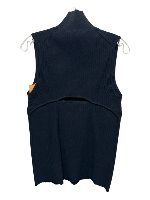 Proenza Schouler Size Large Black Viscose & Polyester Sleeveless Ribbed Top Black / Large