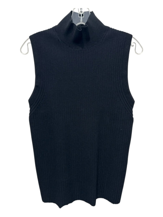 Proenza Schouler Size Large Black Viscose & Polyester Sleeveless Ribbed Top Black / Large