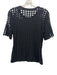 Alexander Wang Size Large Black Polyester Blend Short Sleeve Perforated Top Black / Large