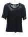 Alexander Wang Size Large Black Polyester Blend Short Sleeve Perforated Top Black / Large