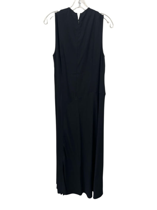 Another Tomorrow Size 48 Black Viscose Blend Sleeve Cut Outs Side Slit Dress Black / 48