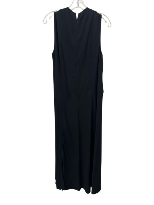 Another Tomorrow Size 48 Black Viscose Blend Sleeve Cut Outs Side Slit Dress Black / 48