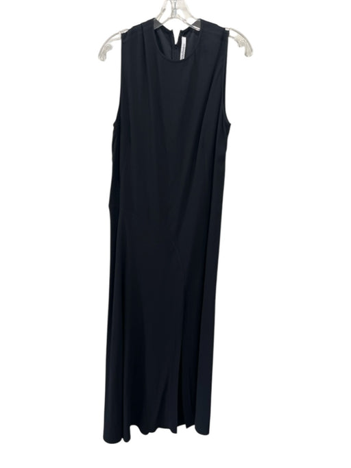 Another Tomorrow Size 48 Black Viscose Blend Sleeve Cut Outs Side Slit Dress Black / 48