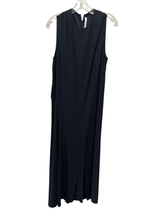 Another Tomorrow Size 48 Black Viscose Blend Sleeve Cut Outs Side Slit Dress Black / 48