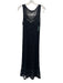 Theory Size Large Black Cotton Blend Sleeveless Open Knit Maxi Dress Black / Large