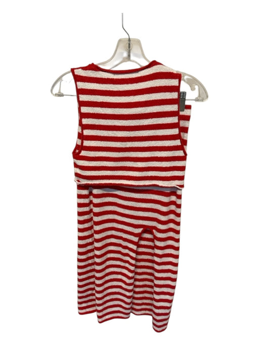 Free People Size XS Red & White Striped Midi Skirt Sleeveless Set Red & White / XS