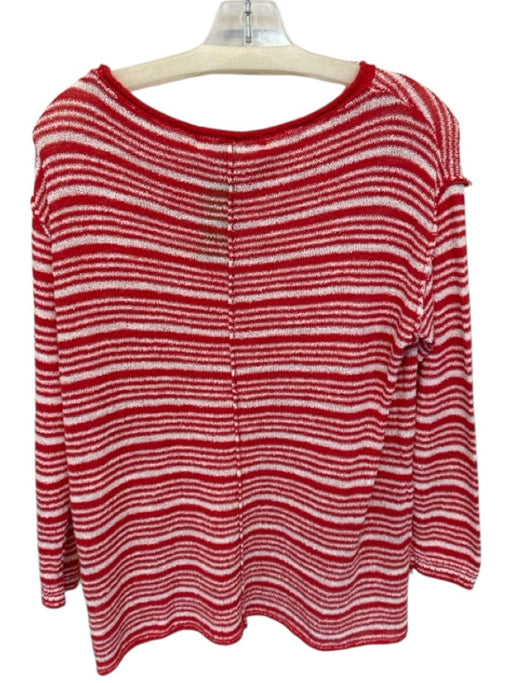 Free People Size XS Red & White Striped Long Sleeve Sweater Red & White / XS