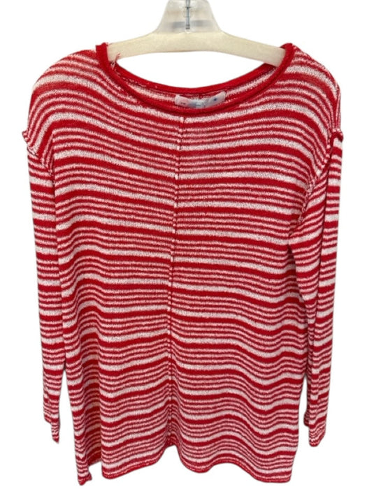 Free People Size XS Red & White Striped Long Sleeve Sweater Red & White / XS