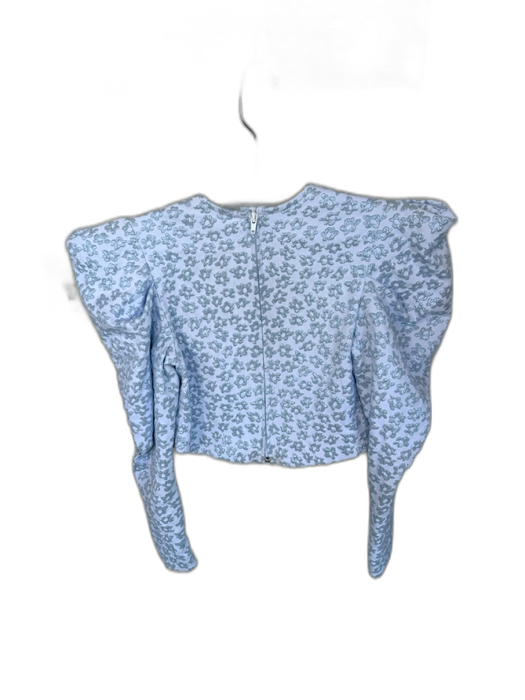 Koch Size XS Blue & White Polyester Blend jaquard Flowers Back Zip Top Blue & White / XS