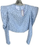 Koch Size XS Blue & White Polyester Blend jaquard Flowers Back Zip Top Blue & White / XS