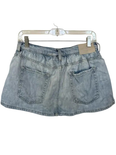 We The Free Size 27 Light Wash Cotton Denim Mini Skort Light Wash / 27