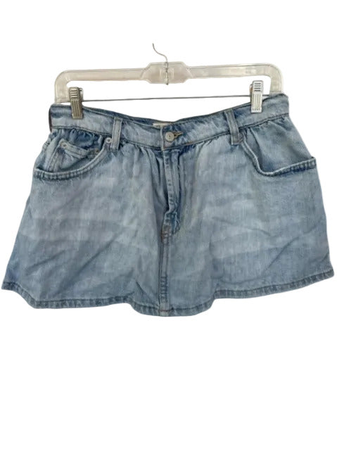We The Free Size 27 Light Wash Cotton Denim Mini Skort Light Wash / 27