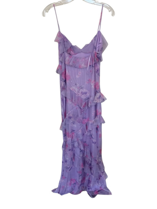 The Vintage Shop Size M purple & pink Polyester Spaghetti Strap Flowers Dress purple & pink / M