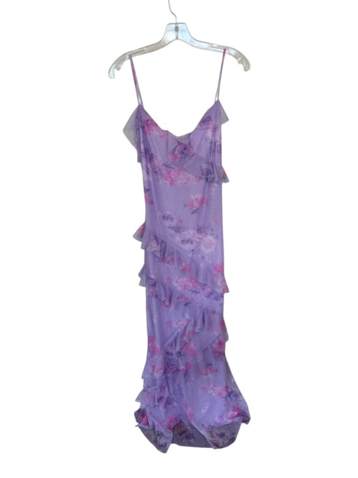 The Vintage Shop Size M purple & pink Polyester Spaghetti Strap Flowers Dress purple & pink / M