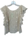 Loveshackfancy Size XS Cream Viscose Short Sleeve Embroidered Top Cream / XS