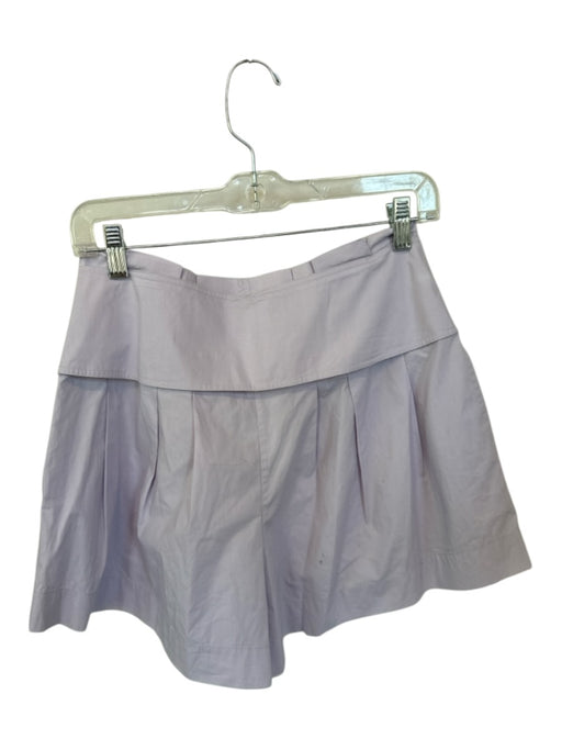 Ulla Johnson Size 6 Lavender Cotton High Waist Front bow Pleated Shorts Lavender / 6
